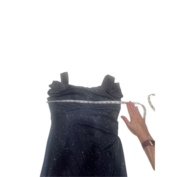 Alex Evenings Sleeveless Maxi Gown Grey/Silver Sz 4P - Picture 5 of 8